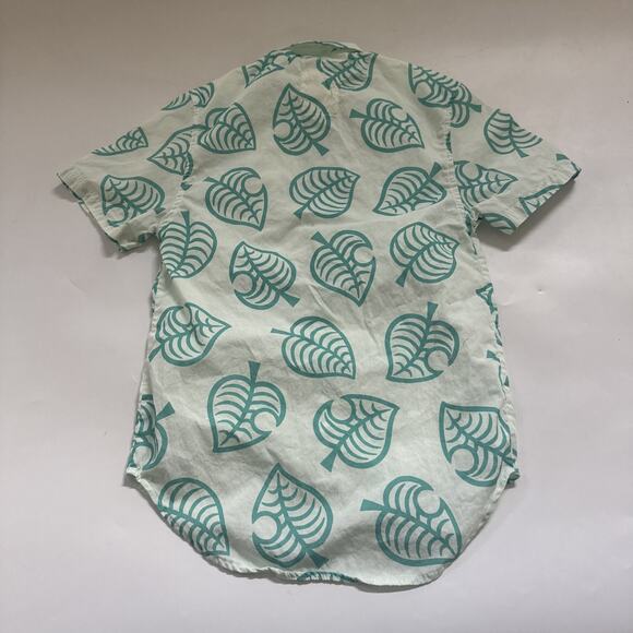 Animal Crossing x Cakeworthy Button Up Shirt Small Teal Leaf All Over Print - Picture 6 of 9